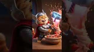 Thor Cat:Meow-lnir Power! #shorts ⚡️🐱 #shortsvideo  #funny  #cute  #cat