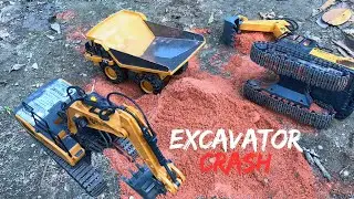 RC Excavator Crash #ExcavatorCrash #RCFail #ConstructionFail