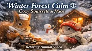 Winter Forest Calm ❄️ | Cozy Squirrels & Mice | Relaxing Animal Video