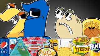 Number Lore 1 vs Q(feat.2) Convenience Store BLUE YELLOW Food MUKBANG | Alphabetlore ANIMATION |ASMR