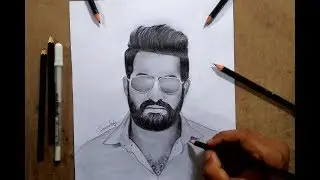 Drawing N. T. Rama Rao Jr. step by step || Tricks pencil sketch