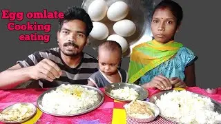 Eggs omlate with rice eating village style cooking eating #jheatingshow