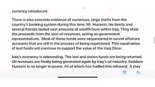 (1/1) History of the Iraqi Dinar