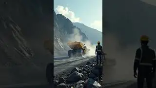 Massive Dump Trucks in Action | Mountain Road Construction Scene | Heavy Equipment Power