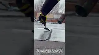 Laying and Bonding Black Plastic Sheets on Ground Using Fire for Waterproofing