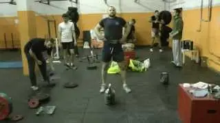 Kettlebell bottom-up press - 46.6 kg (103 lbs)
