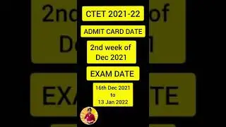 CTET 2021-22 Admit card Direct link Exam Dates ! and All the Best 😘