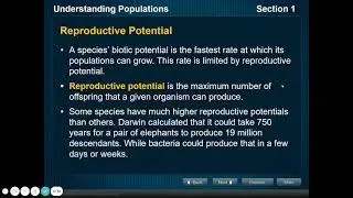 Understanding Populations:   Part III -  Reproductive Potential