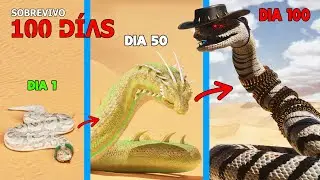 SOBREVIVO 100 DIAS COMO SERPIENTE DINOSAURIO GIGANTOPHIS en ARK! Evoluciono a Serpiente del desierto