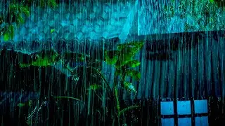 Goodbye Insomnia with Heavy Rain Drums & Thunder Growls on a Stale Tin Roof in Murky Forest
