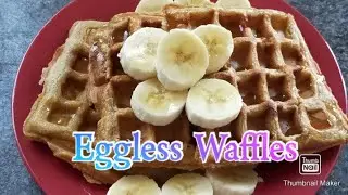 Eggless oat waffles