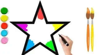 Star ☆ | How to draw Star ☆ with A | Drawing easy | Star drawing | drawing colour