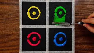 Easy Tree Acrylic Painting Technique｜4 Different Trees｜Step by step (1328)