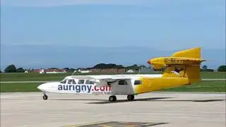 Trislander start up and take off from Guernsey