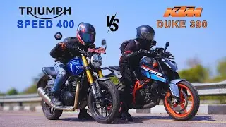 Triumph Speed 400 vs Duke 390 Gen 3 Battle | Drag Race Till Top End 🔥