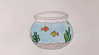Aquarium🤩||how to draw fish tank||easy drawing for kids step by step|| beautiful fish