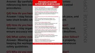 Picker Packer Job Interview Questions and Answers