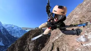 Speedflying line from Diable to Venosc in Les Deux Alpes (1400 vertical meters) | France