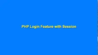 PHP Login Feature With Session
