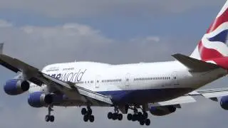 G-CIVD British Airways Boeing 747-400 Landing at London Heathrow Airport