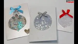 Kerstkaart met Pentart flakes - iHobby