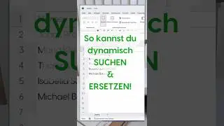 Dynamisches Suchen & Ersetzen - schaue bei uns auf dem Kanal um mehr Video zu erhalten. #Excel