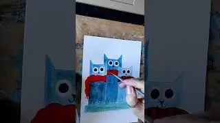 Kitty. Watercolor. Gouache.#art #animals #watercolor #gouache #cat #cats #kids #kitten #cartoon