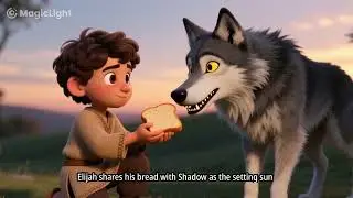 Young boy and wolf #Friendship #ShepherdBoy #Wolf #MountainLion #MagicLightai #MagicLight