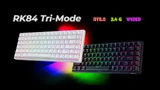 RK ROYAL KLUDGE RK84 Wireless Bluetooth/2.4Ghz 80% RGB Mechanical Gaming Keyboard