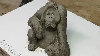 Sculpting a little Orangutan in Clay - sculpture timelapse