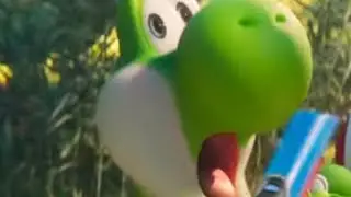 Super Mario Galaxy Movie Trailer but only Yoshi is on screen and whenever he makes noise and talks.
