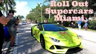 Supercars Miami Roll Out (Ferrari, Lamborghini, Porche, Mclaren, Audi, Corvette, Lotus, BMW).