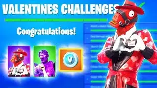 Fortnite VALENTINES Challenges VBUCKS FREE REWARDS, Share the Love EVENT, SNOWFALL SKIN STAGE 4 KEY