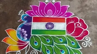 Republic day special rangoli 🧡🤍💚, flag rangoli......