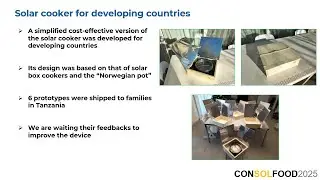 S3B5 - Sebastiano Tomassetti: Design optimization of a foldable and portable solar cooker for &hellip;