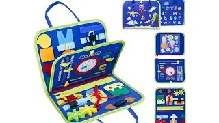 Relaxing Felt Montessori Busy Book ASMR - Tactile Sensory Play, Zip, Button, Lacing & More!
