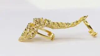 Long Beautiful Heavy Complete Finger Solid Gold Ring For Ladies Forever22karat # R1756z