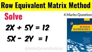 Row Equivalent Matrix Method | Class 12 Maths In Nepali | Matrix Based System of Linear Equation