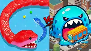 🔥Snake Clash Vs Super Big Slime 3D🐍Max level Epic Comprehension 100%Win Pro Gameplay #20