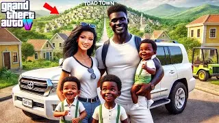 😍👶🏽Franklin, Mia & Quadruplets Family Road Trip To a Secret New Town-GTA 5 Real Life Mod Remastered