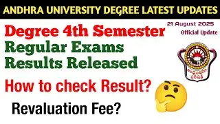 AU Degree 4th Semester Regular Exam Results Update 2025 Degree Exam Results Latest Update August2025