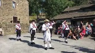 Knightlow Morris Men dance Shepherds Hey, Ravensthorpe. The White Lion, Delph. Saddleworth 2019.