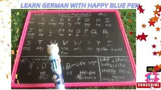 learn german alphabets with happy blue pen