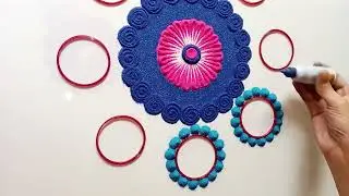 Makar Sankranti Special Rangoli 🌞🪁 | Beautiful Blue Floral Rangoli Design | Sankranti 2026