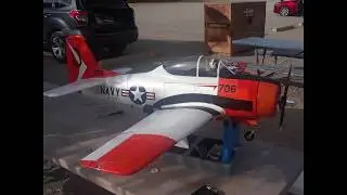 T28 Trojan flight, FPV, ground based carrier landing, with arresting cables and tail hook.