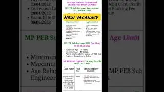 MP PEB Sub Engineer 3435 vacancy 2022 #jobvacancy #examanalysis #roadto1k #exam #mppeb