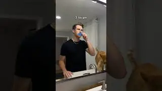 morning routine of a cat dad