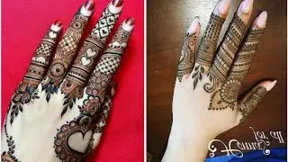 Stylish &easy #finger henna design beginner||college girl mehendi design #fingermehendi #henna2020