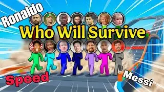 Who Will Survive ? Ronaldo/ messi/speed/ Rock #marblesrace #battle