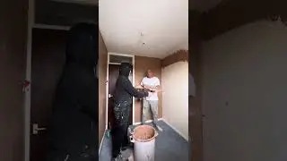 Plastering a small box room.